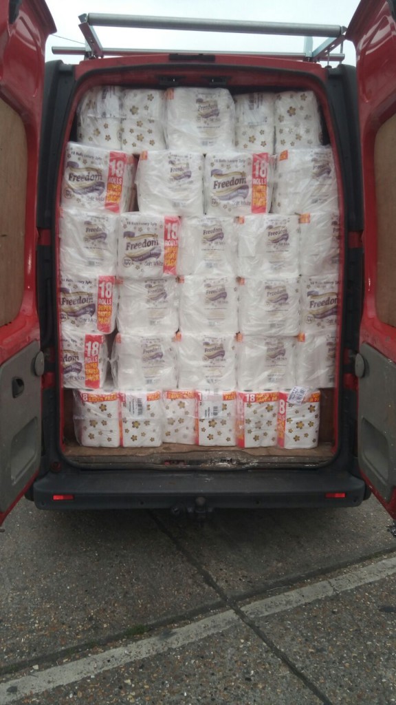 A van full of loo roll!